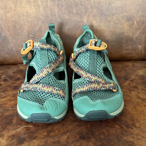 Chaco Green and Orange Kids Sandals - Picture 3 of 8